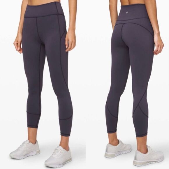 Lululemon In Movement Legging Purple Gray Moonwalk - Picture 1 of 11